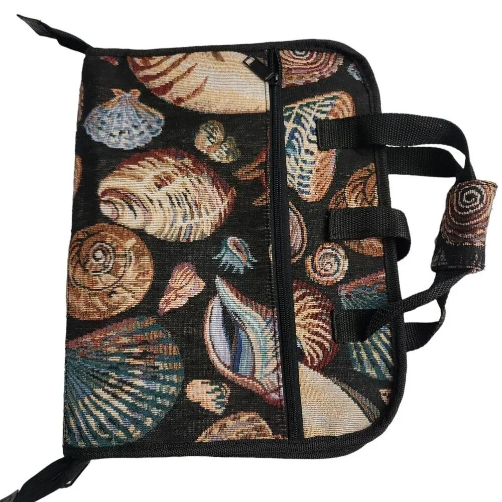 Vintage Sea Shell Tapestry Makeup Cosmetic Travel Hanging Organizer Case